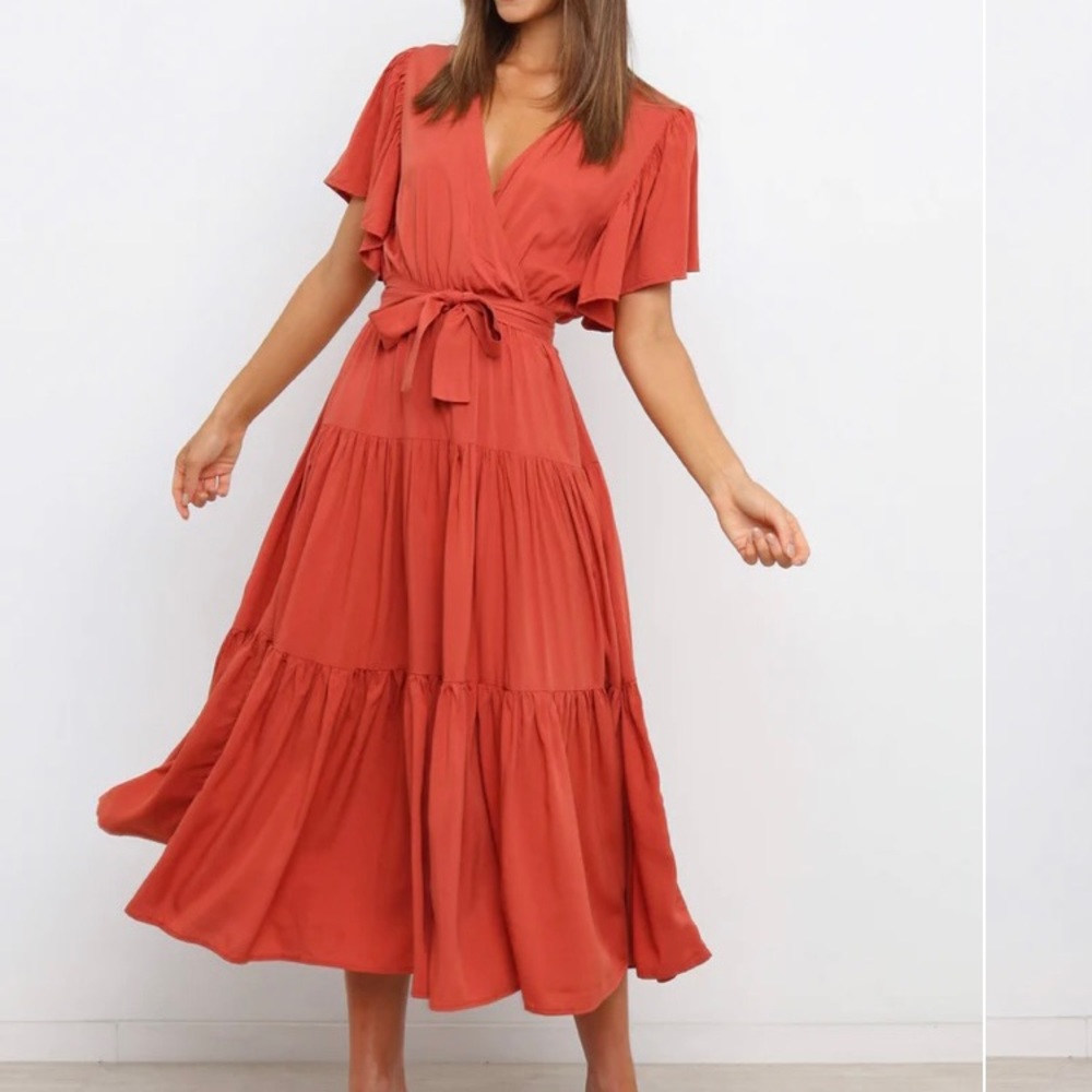 Petal & Pup MIDI Dress - Rust